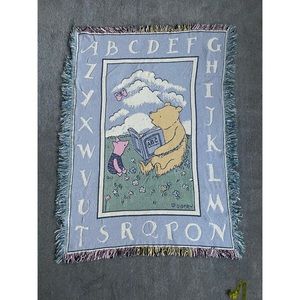 Classic Winnie the Pooh Alphabet Woven Baby Blanket